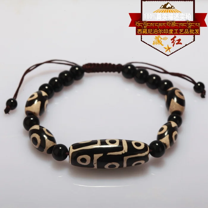 High quality Tibet Dzi Beads Bracelet Natural Stone 9 eyes and 3 Eyes Beads New Design Fengshui Beads Bracelet Free Shipping