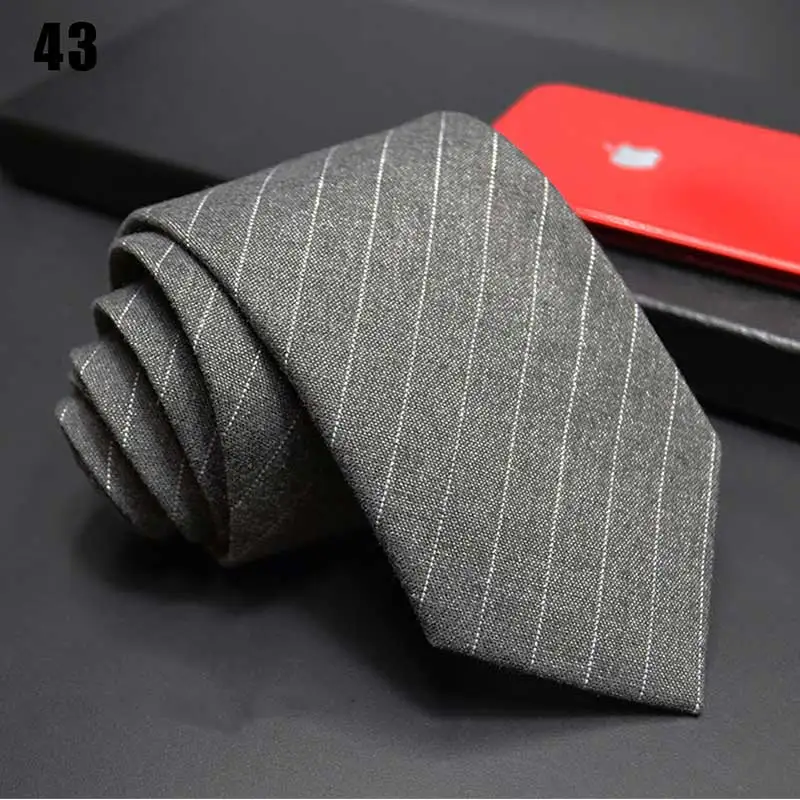 Men Faux Wool Stripes Necktie Bussiness Velvet Plaid Ties Male Cravate Homme Tartan Gravatas Attache Tetine Accessories | Аксессуары для