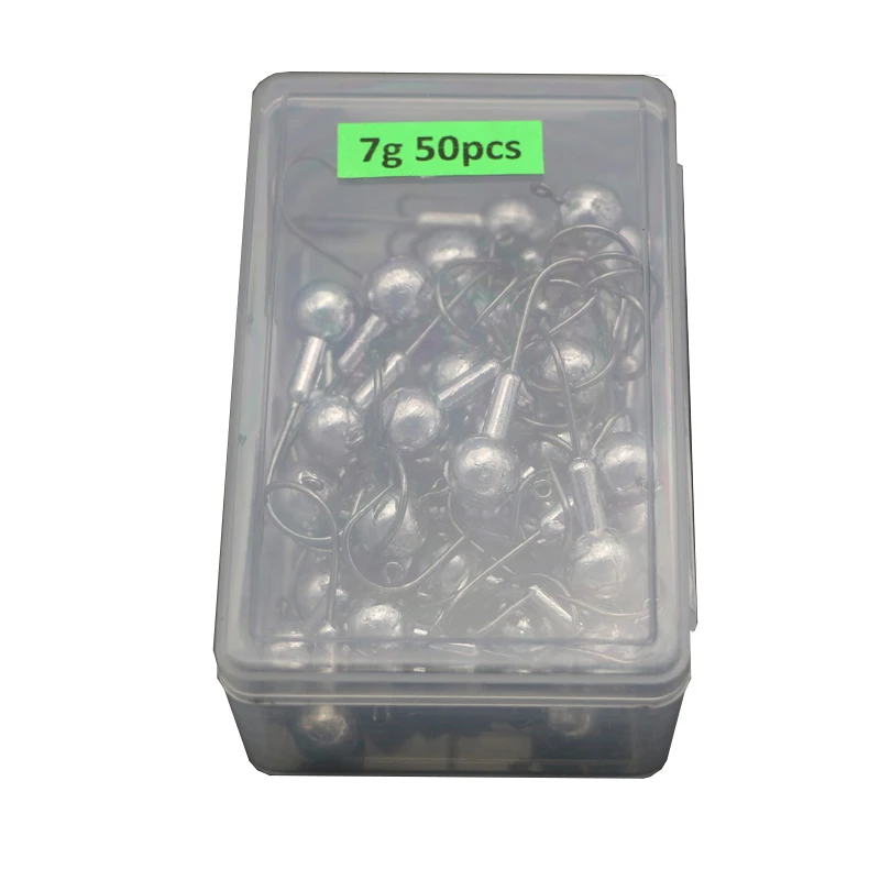 

20-50pcs/box Fly Fishing Hook Set 1g-20g Lead Jig Head Fishhooks with Box for Soft Lure Fishing Jighead Hooks Accessories T45