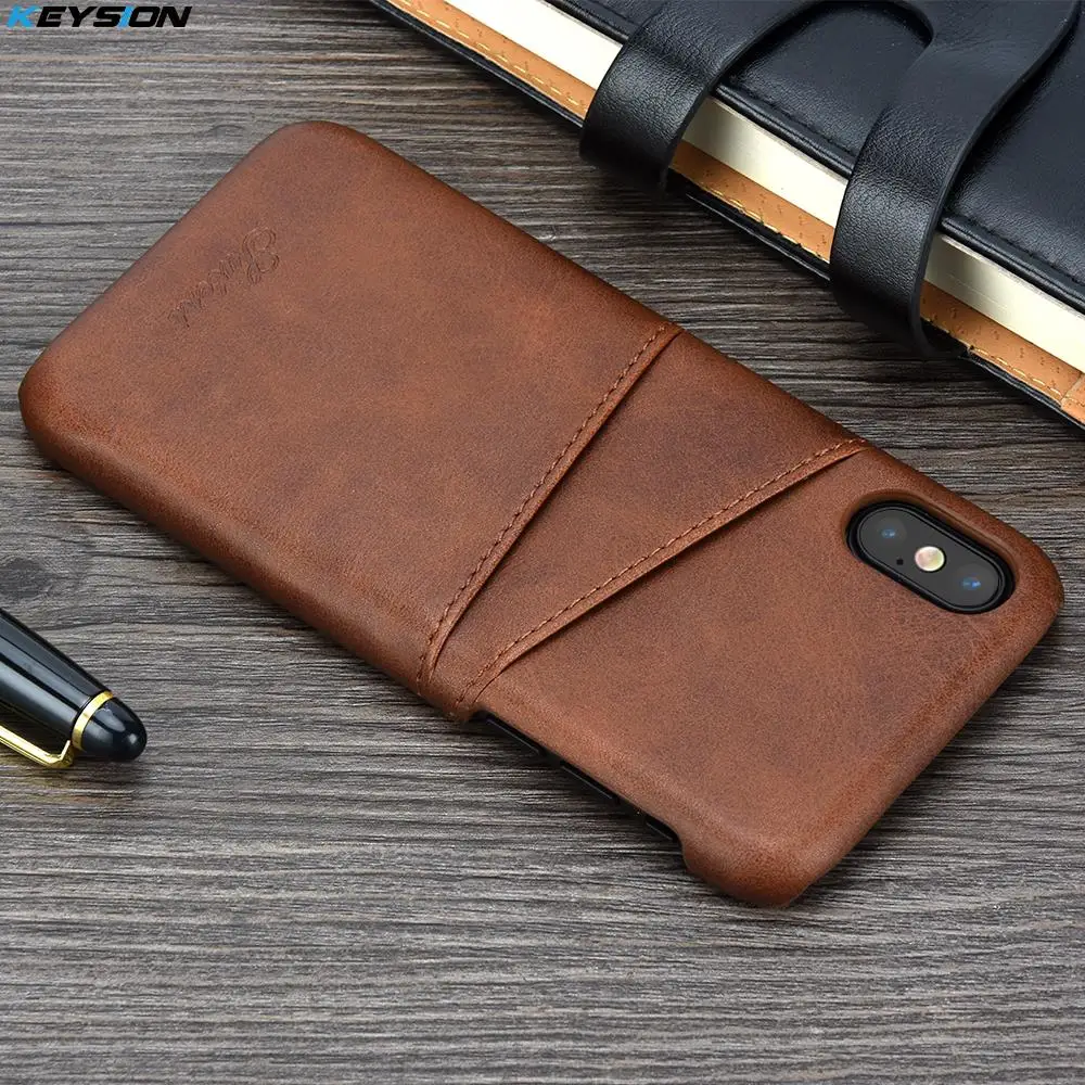 

KEYSION Phone Case For iPhone XS XS Max Cover Leather Luxury Wallet Card Slots Back Capa For iPhone XR Cases Fundas Comfortable