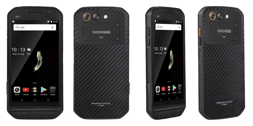 IP68 уровень DOOGEE S30 смартфон с боковым отпечатком пальца 2 Гб 16 Гб Двойная камера 5580 мАч 5 В/2 а Быстрая зарядка 5," HD Android 7,0 водонепроницаемый