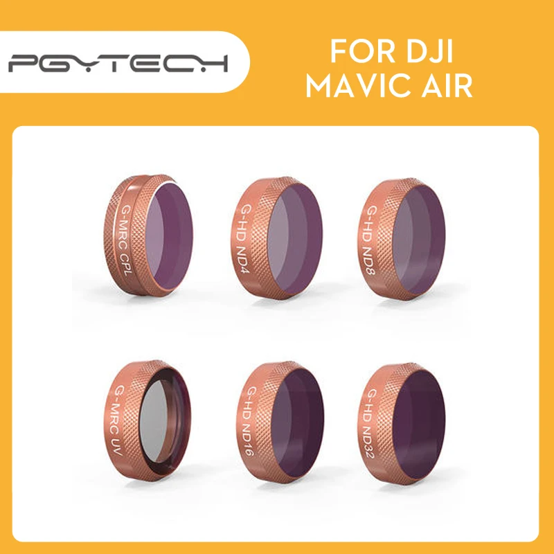 PGYTECH Mavic Air объектив Advanced HD комплекты фильтров MRC-UV MRC-CPL ND4 ND8 ND16 ND32 ND64 фильтр для DJI Mavic Air Камера аксессуары