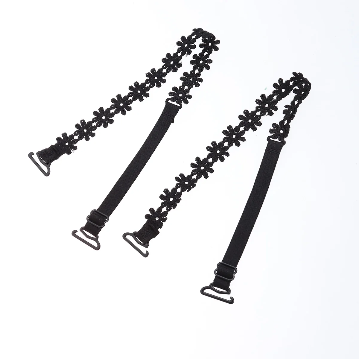 1 пара Противоскользящий Регулируемый эластичный бюстгальтер с цветочками