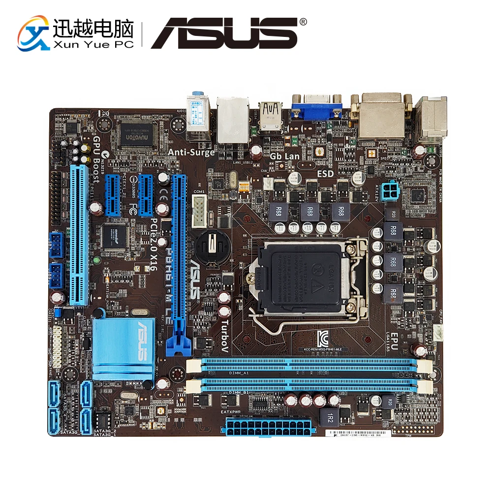 Настольная Материнская плата Asus P8H61 M LE H61 с разъемом LGA 1155 для Core i3 i5 i7 DDR3 16G SATA2 USB2.0