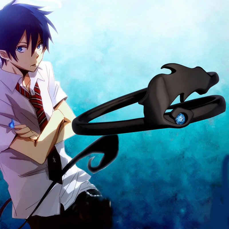 Кольцо из серебра 925 пробы с изображением аниме Ao no Exorcist Blue Okumura Rin Demon Tail|Кольца| |