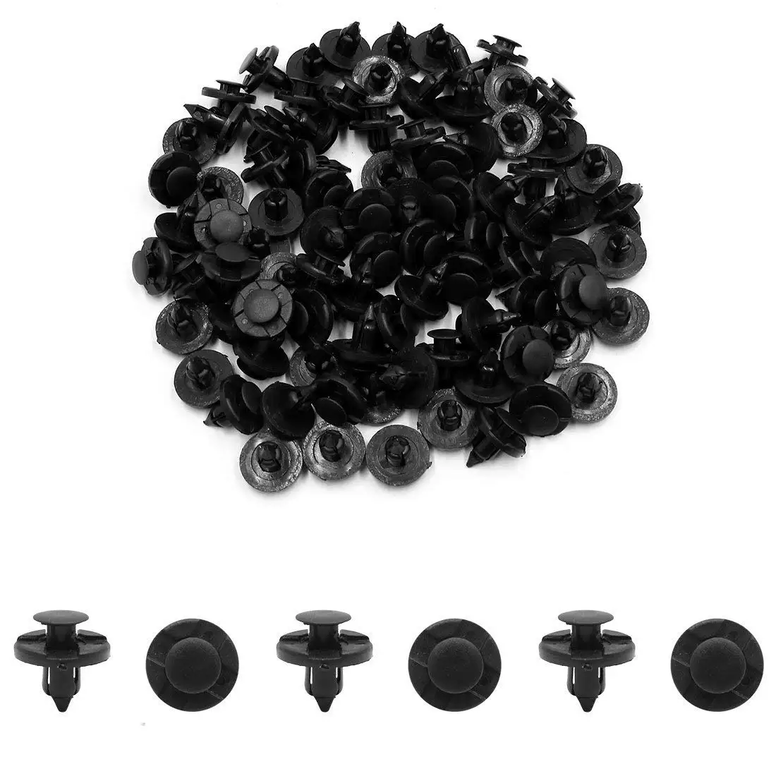 

uxcell 100 Pcs 8mm Hole Dia Black Plastic Rivets Car Door Panel Retainer Clips Fastener, Pack