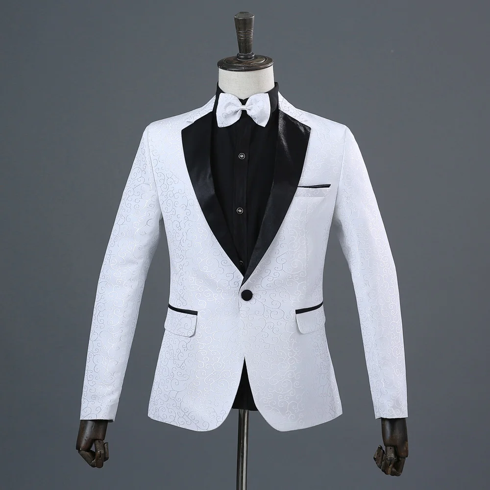 Мужской костюм (куртка + брюки) Модный облегающий красного синего белого цвета с