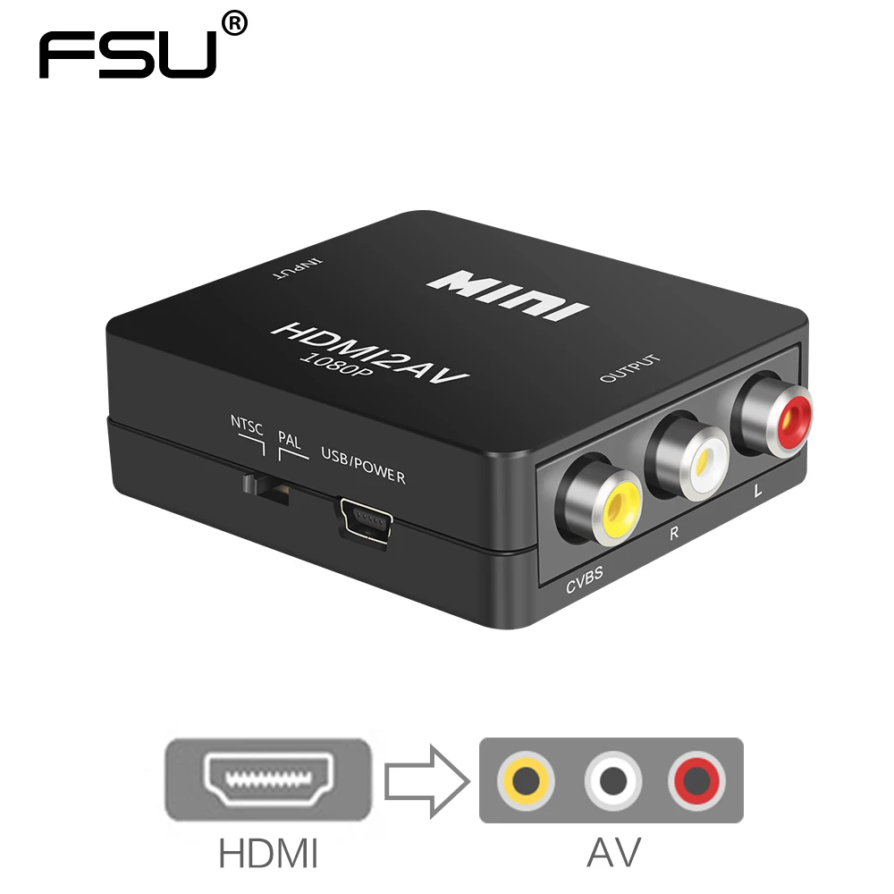 Композитный мини адаптер 1080P HDMI в RCA аудио видео AV CVBS для HDTV|mini digital video recorders|mini toymini
