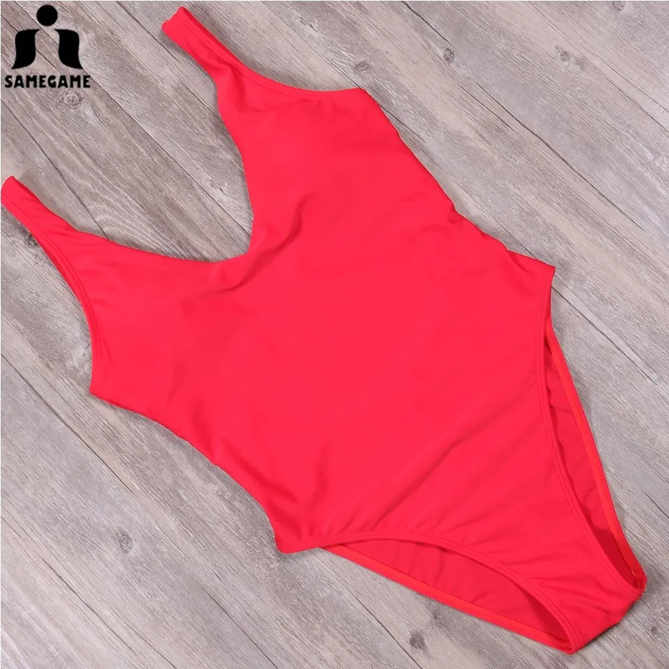 SAMEGAME 2019 New Sexy One Piece Swimwear Women Swimsuit Girls Beach Bathing Suit Printed Open Back Fused Brazilian Monokini | Спорт и