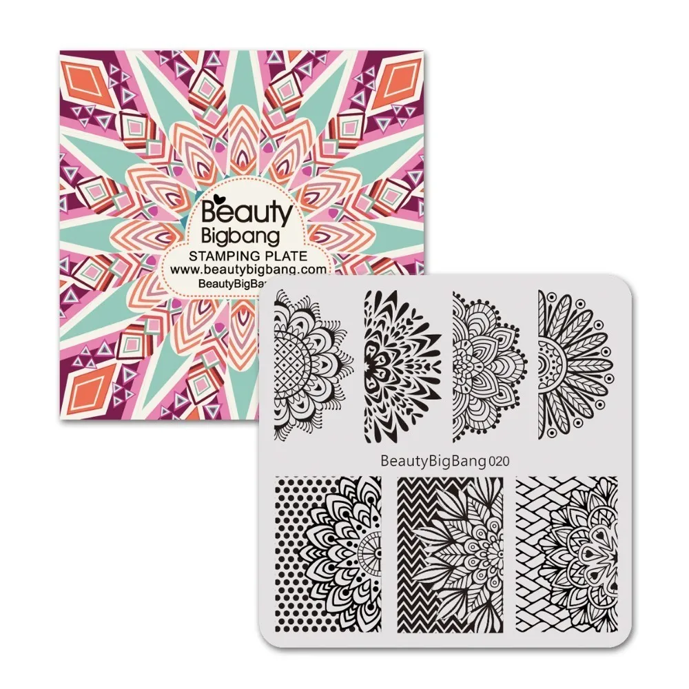 BEAUTYBIGBANG 1 шт. 6*6 см квадратная пластина для стемпинга нейл арта серия Мандала DIY