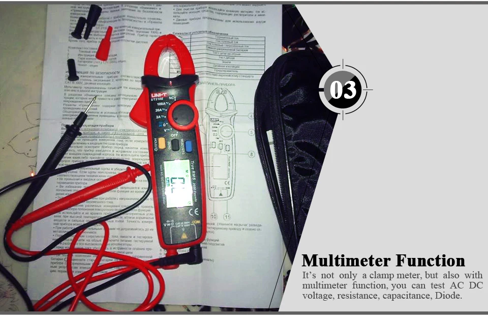 UNI-T UT210E True RMS мини Цифровые токовые клещи AC/DC напряжение Авто Диапазон VFC емкость Бесконтактный мультиметр диод