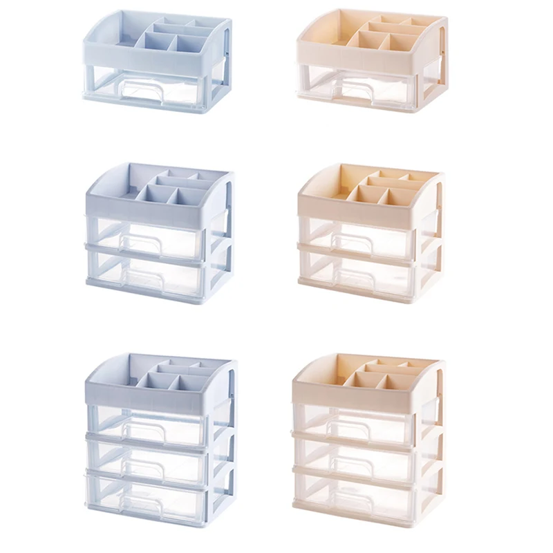 

Plastic Makeup Organizer Two-Layers Jewelry Box Cosmetic Organizer Makeup Box Lipstick Makeup Storage Bathroom Table Organizer