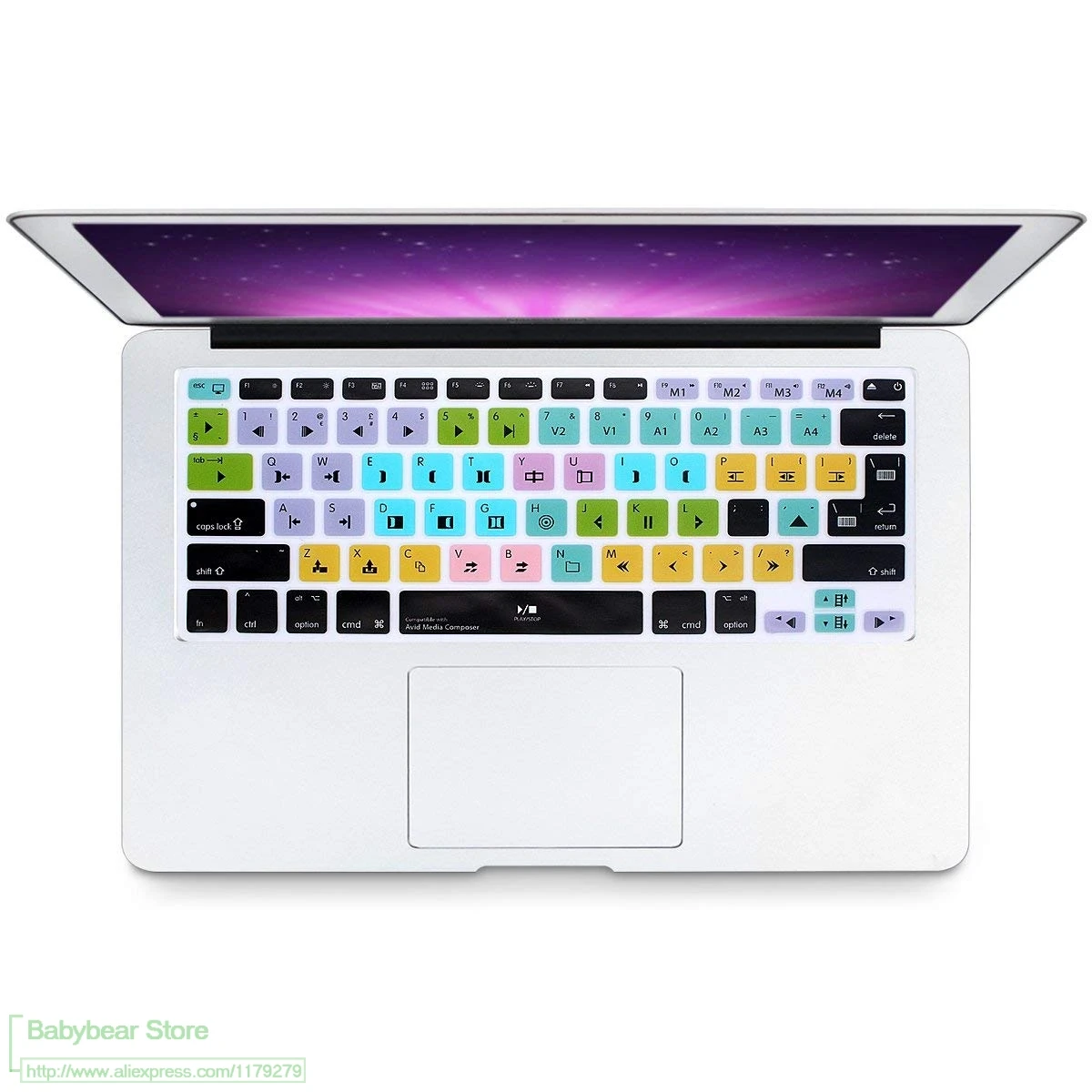 Силиконовая обложка для клавиатуры Avid Media player 4 8 быстрых клавиш старого Macbook Pro 13 15