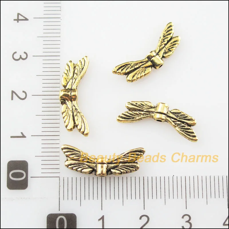 Для выведения токсинов 40 шт Золото под старину Цвет животных стрекоза крылья Spacer