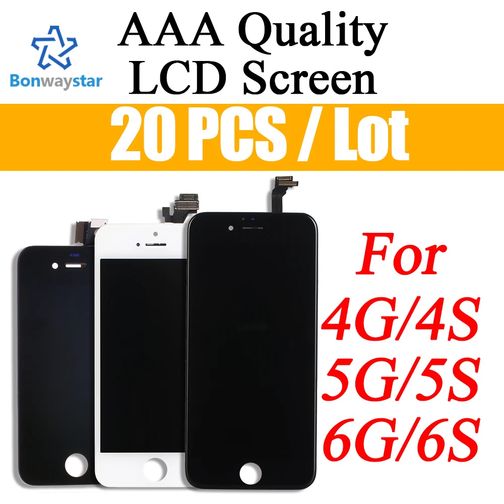 Емкостный экран Bonwaystar для iphone 5s 5 6s ЖК дисплей оптовиков 4 дюйма 6 20 шт./Лот низкая