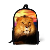 lion printing backpack children school bags for teenager boys girls 17 inch backpacks laptop backpack mochila bag
