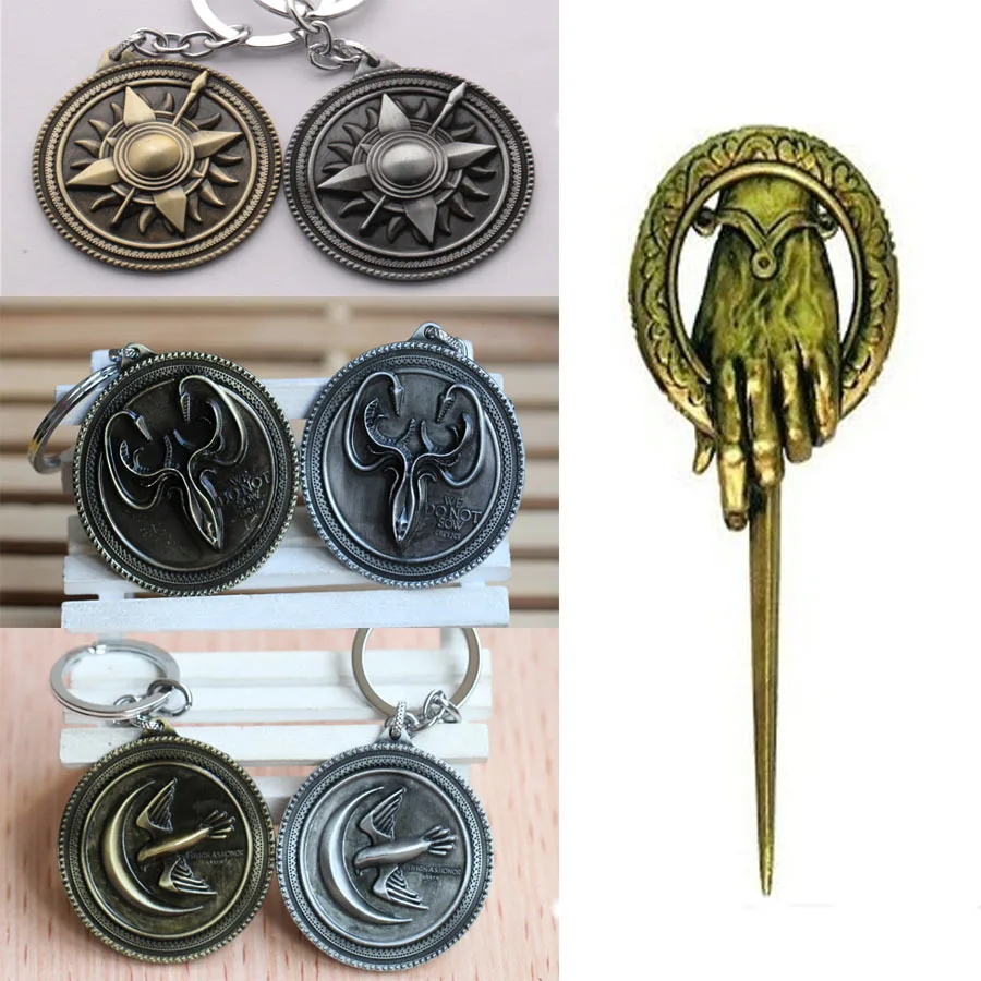 2015 Горячая продажа высокого качества большой размер игра брошь троны & брелок