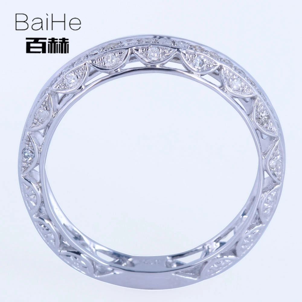 Женское кольцо с натуральными бриллиантами BAIHE белое золото 10 к 0.3ct SI/H ювелирное