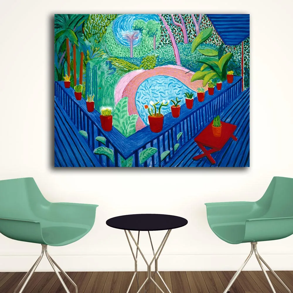 

Модная картина маслом пейзаж красные горшки в саду домашний декор на холсте Современные стены Искусство Печать на холсте постер Картина на ...