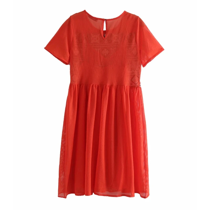 Женское винтажное милое красное мини платье с вышивкой pathwork женские платья