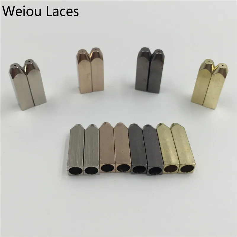 

Weiou (20 Pcs/5 Sets) Luxury Shoelaces Gold Screw On Metal Aglets 5*5*19mm For Sneakers Shoe Laces DIY Replacement Custom Aglets