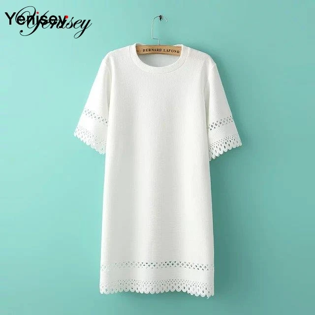 Модное Новое поступление женское платье с вырезами однотонное коротким рукавом