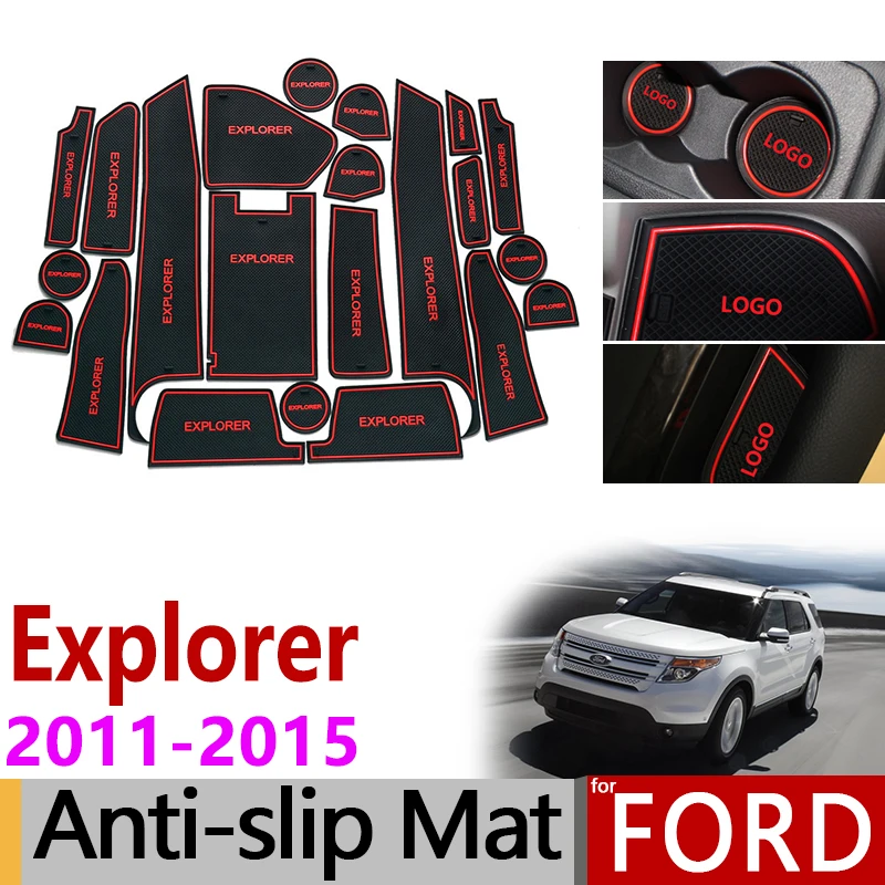Противоскользящий слот для ворот коврик резиновая подставка для Ford Explorer 2011 2012 2013 MK5 U502 Предварительно Подтяжка лица аксессуары наклейки для автомобиля