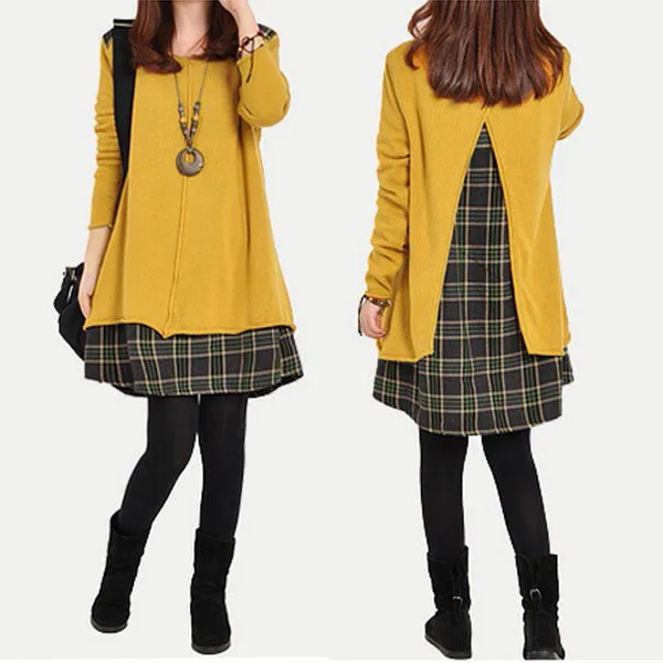 2021 осень зима для женщин в клетку со вставками короткое платье свободного кроя с