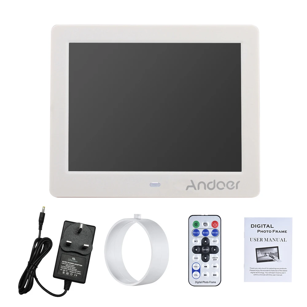 Andoer 8 &quotHD широкий экран с высоким разрешением цифровая фоторамка Будильник MP3 MP4