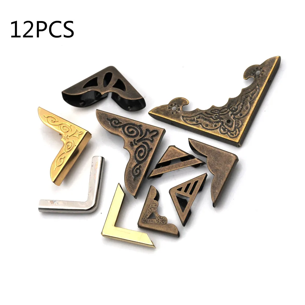 12PCS Corner Protector Book Scrapbook Metal Album For Antique Brass Jewelry Cover | Обустройство дома