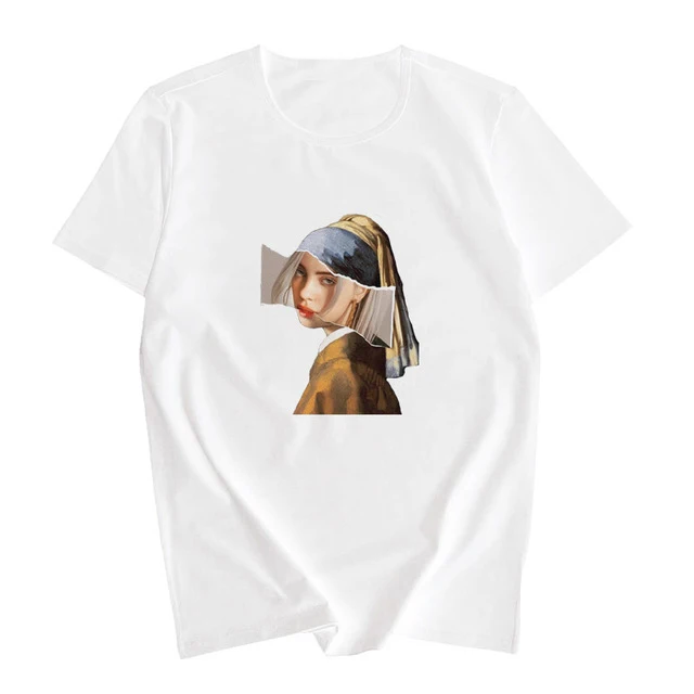fun fashion print T-shirt spoof personality Harajuku New summer casual loose S-2XL women's clothing Kawaii | Женская одежда