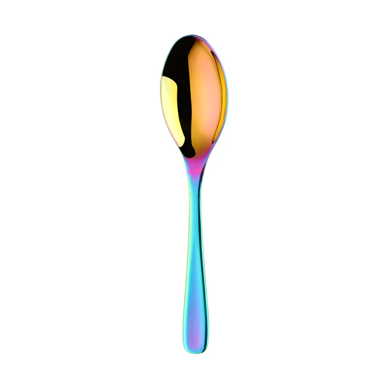 1pcs Salad Spoon 1 шт. большой размер из нержавеющей стали высокого качества посуда сервировочные ложки и вилка для салата переливчатая Радуга 8 цветов кухонные принадлежности - Цвет: 1pcs Salad Spoon