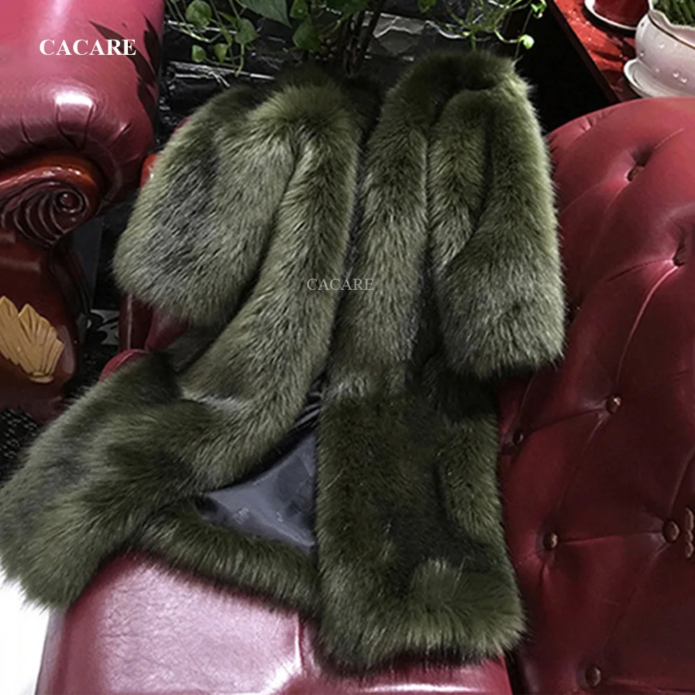 CACARE Faux Fur Coat CHEAPEST Fluffy Long Fur Coats Fake Fur Jacket Teddy 3 Colors F0126 Covered Buttons