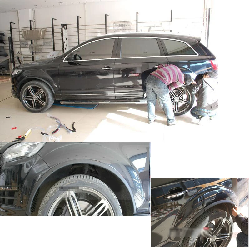 АРКА колеса автомобиля для Audi Q7 RSQ7 Sline 2006- PU автомобильное колесо крыло вспышка Авто колеса створки Moudling планки автомобиля стикер