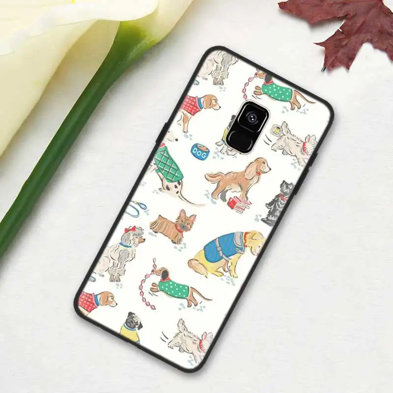 09 Черный мягкий силиконовый чехол Обложка для samsung Galaxy A7 A70 A50 A40 A30 A20 A10 A8 A9 A6 плюс A20E A6+ A8+ Собака Такса - Цвет: 09
