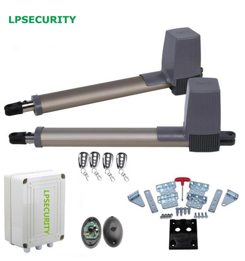 Автоматический GSM-Открыватель ворот LPSECURITY 2 рычага 4 пульта дистанционного