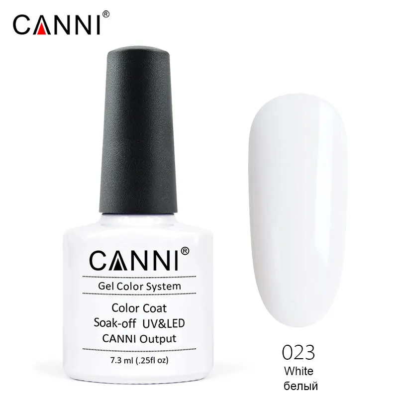 CANNI бренд полный гель для ногтей УФ-светодиодный, быстро сохнут, Лаки резиновая основа для долговечная без вытирания яркие блестящие верхнего покрытия УФ-гель для ногтей - Цвет: 023