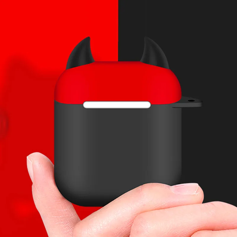 Мягкий Силиконовый противоударный защитный чехол Ox Horn с крючком для AirPods Boxes
