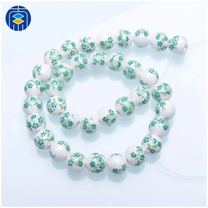 PB-R-063 10 мм круглые бусины 20 шт китайские Классические фарфоровые бусины ручной работы Керамические амулеты разделители DIY бусины для изготовления ювелирных изделий - Цвет: PB-R-063