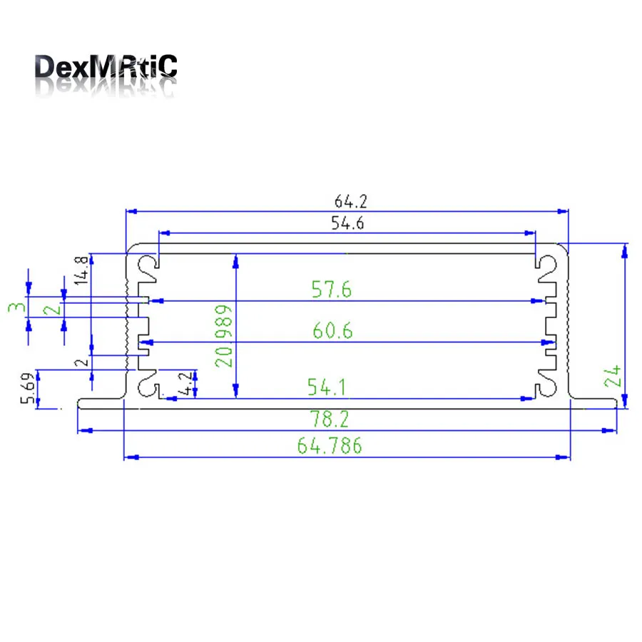 Алюминиевый корпус для батареи приборной MP3 с панелью самостоятельной сборки
