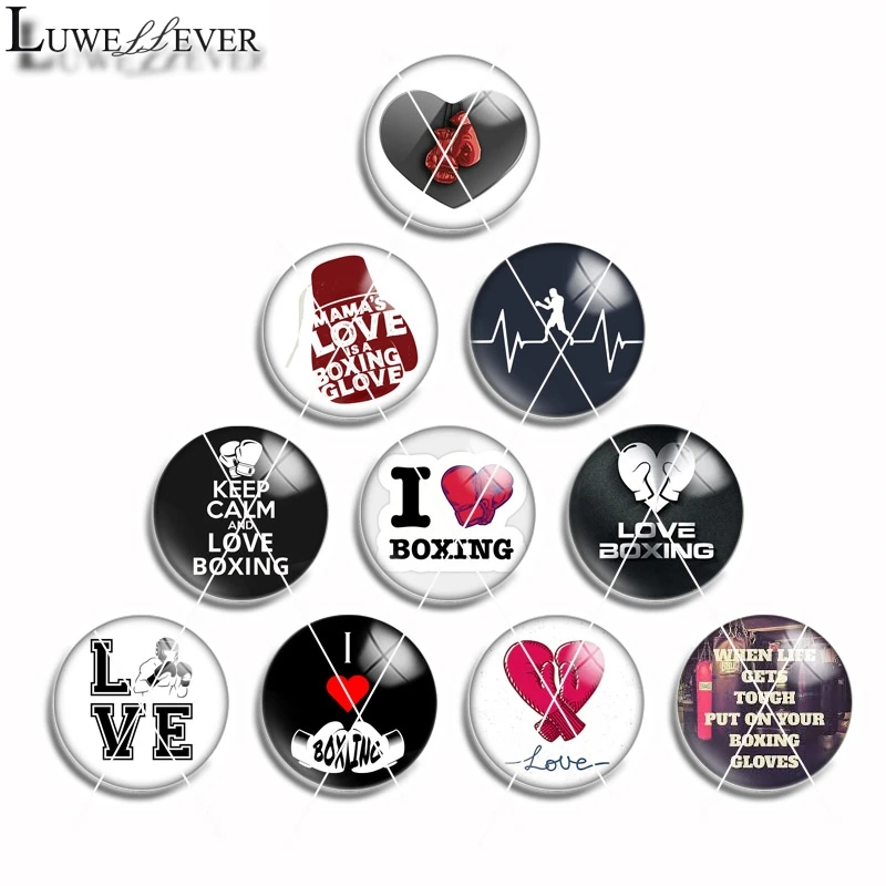 12 мм 10 16 20 25 448 шт./лот US Love Boxing Mix круглые стеклянные кабошон ювелирные изделия в