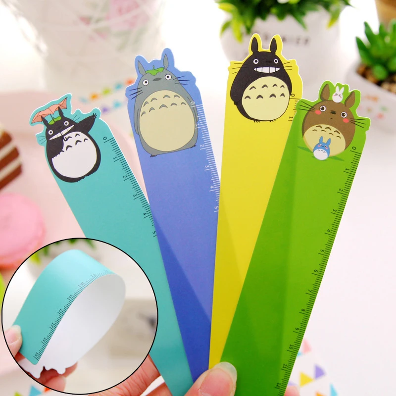 4 шт. милые Мультяшные линейки из ПВХ прямые для Рисование закладок линейка 15 см