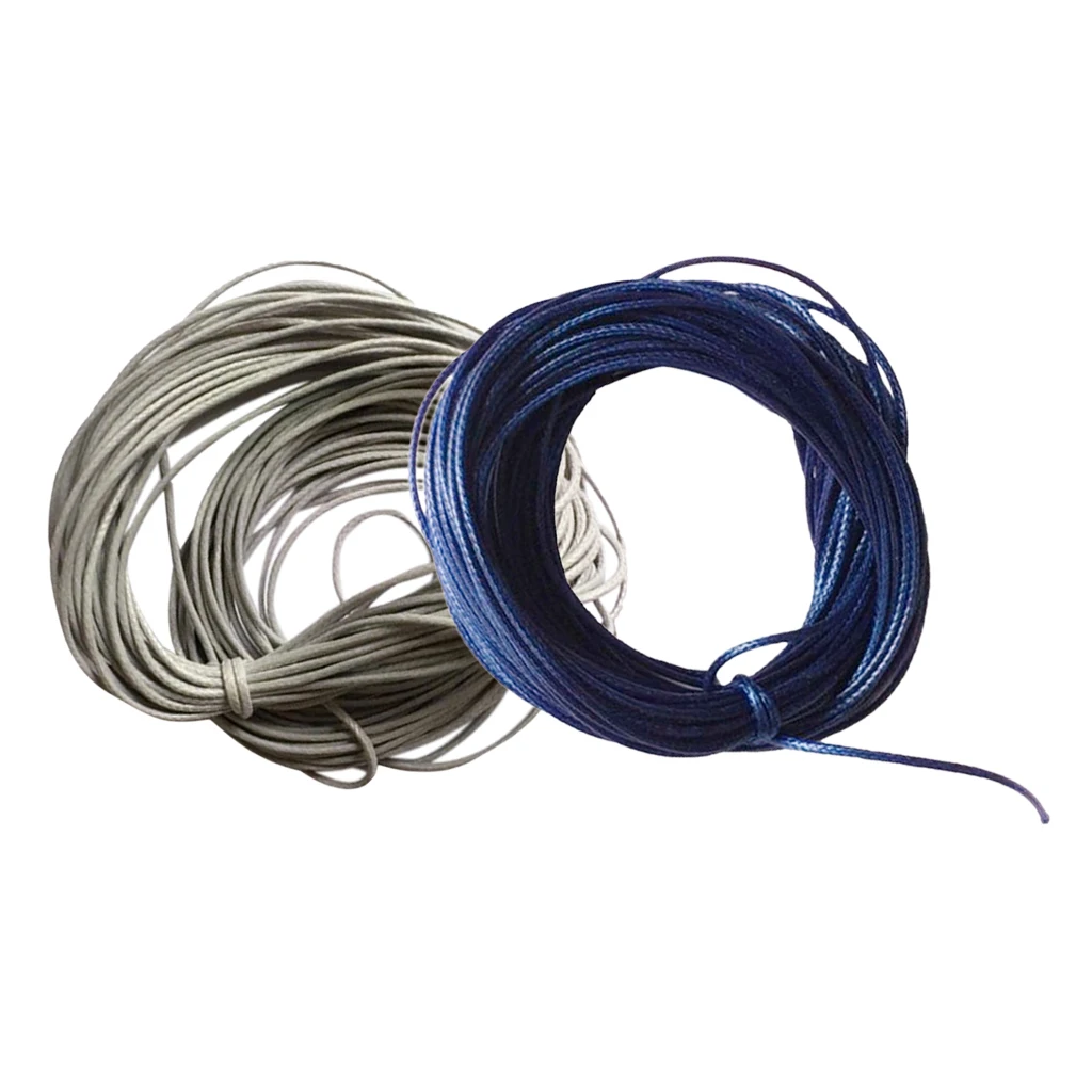 2 шт. 10 метров Вощеная нейлоновая веревка для ожерелья браслета 1 мм серый