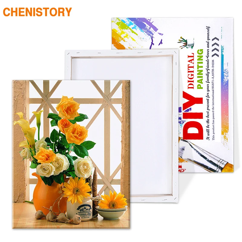Набор для рисования по номерам на холсте желтые цветы|diy painting|painting diyflower painting |