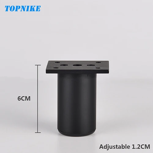 6CM(38x60mm) TOPNIKE 4 штуки черный настраиваемый по высоте кухонный шкаф для ног SupACport кровать для ног регулируемые ножки для ТВ шкафа алюминиевый сплав - Цвет: 6CM(38x60mm)