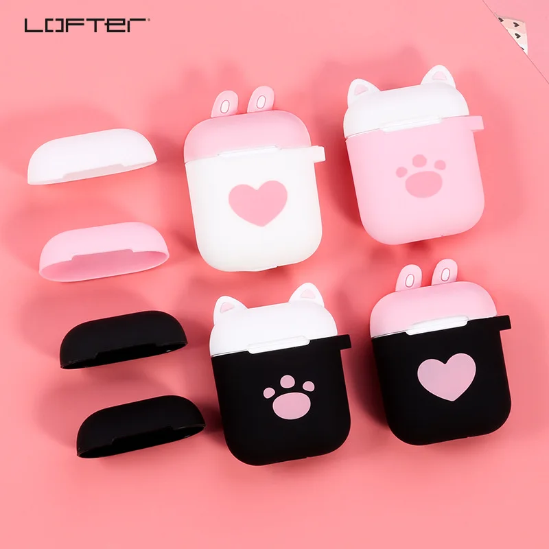 LOFTER милый мягкий силиконовый защитный чехол с котенком для AirPods Беспроводная