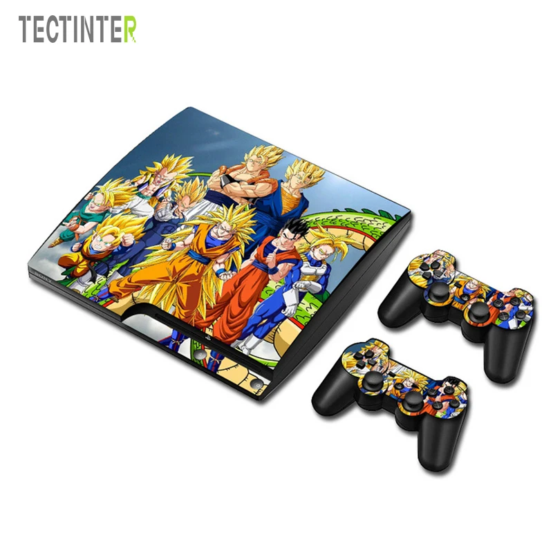 Виниловый чехол с наклейкой Dragon Ball для Sony PS3 Slim консоль 2 контроллерами наклейка Ps3