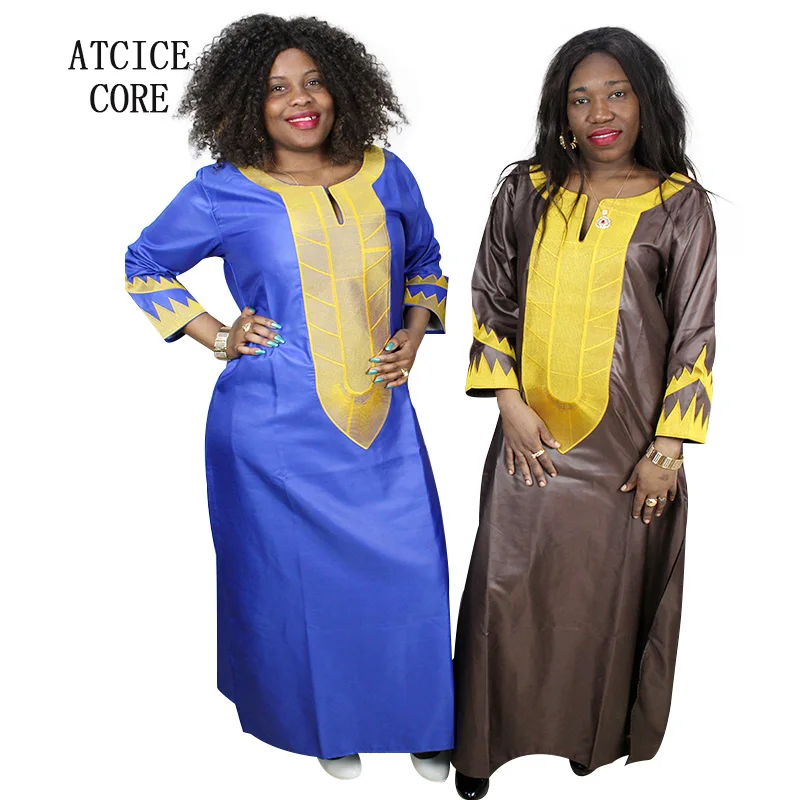 Платье с вышивкой длинное без шарфа A226 #|dress splits|dresses women over 40dress products |