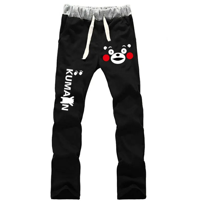 

Модные женские спортивные штаны Kumamon с принтом; флисовые хлопковые прямые спортивные штаны для отдыха; свободный спортивный костюм; сезон в...