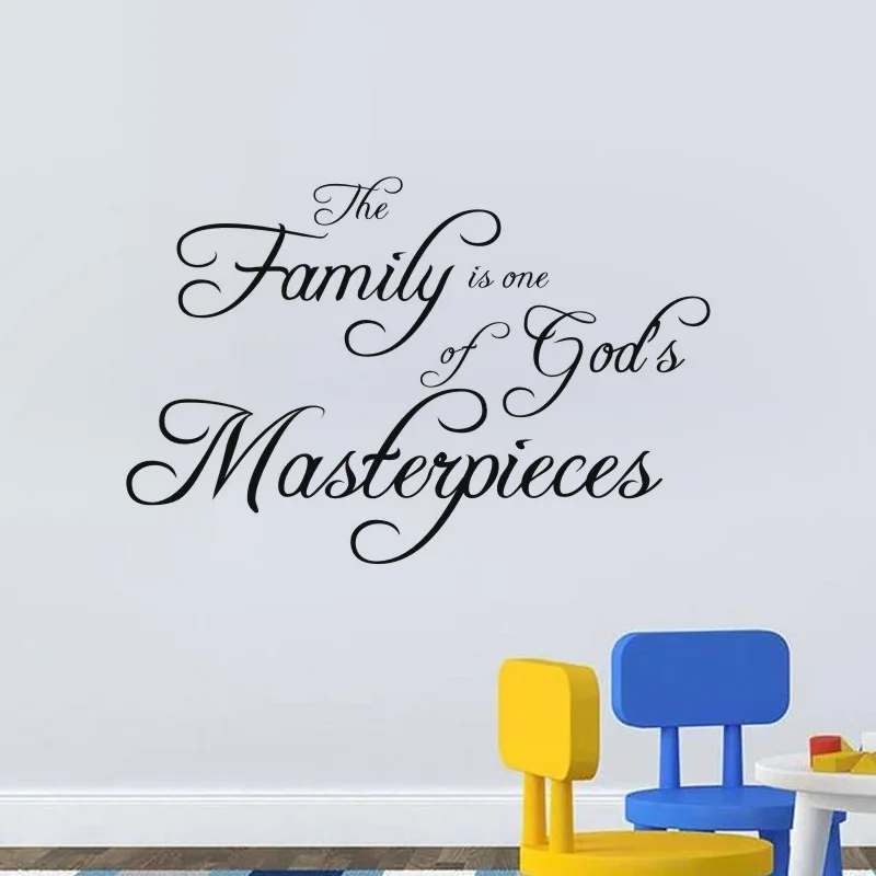 The Family Is One Gods Masteyoieces Наклейка на стену забавная английская для украшения дома DC0017